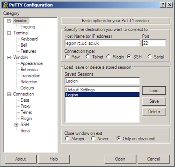 Putty config image